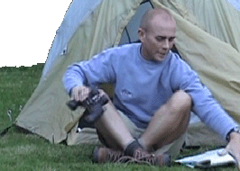 Vince camping it out!