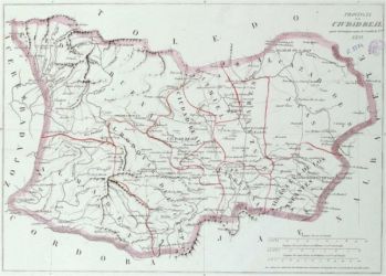 Mapa antiguo de la provincia de Ciudad Real