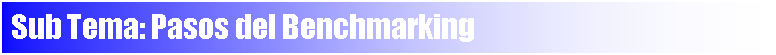 Cuadro de texto: Sub Tema: Pasos del Benchmarking
