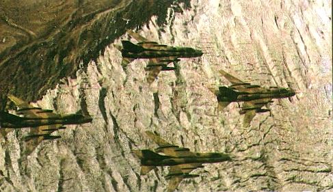 Su-22. Se aprecia perfectamente la geometra alar variable