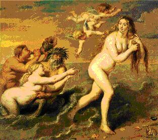 Nacimiento de Afrodita, cuadro de Cornelis de Vos pintado entre 1636-37