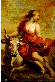 Cuadro de Erasmus Quellinus hecho entre 1636-37, y que representa el momento en que Europa se sube al toro.