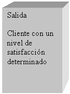 Cuadro de texto: Salida
 
Cliente con un nivel de satisfaccin determinado


