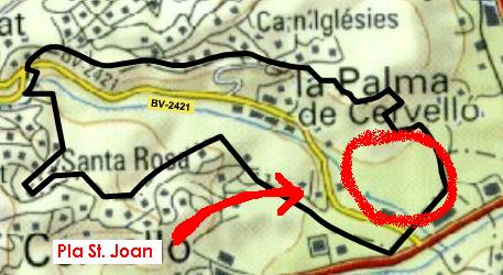 Localitzaci&oacute; del Pla de St. Joan a la Palma