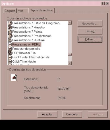 [Pantalla Windows para declarar extensiones .pl]