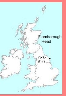 Die englische Insel, Flamborough Head markiert