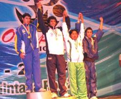 photo Gold Medal Ceremony 2005 Jr. Olympics in Cancun