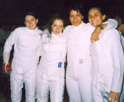 photo of Tasha & Ariadne of the Beverly Hills Fencer's Club with Chari and Maggie