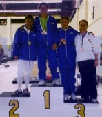 Photo of Ariana and teamates in July 2002 when they swept the medals, Silver for Ariana