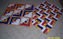 Log Cabin and Rail Fence quilts for Orphanage