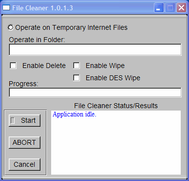 FileCleaner.exe user interface.