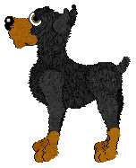 Ridicule...my doberman!! He's got a tough show name (Don't Hit Me or I'll Hit You Back) but he's a scaredy cat who can't breed anymore and hates the frisbee. Still, I love him lots!