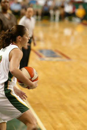 Sue Bird failed to save the ball from going out of bounds