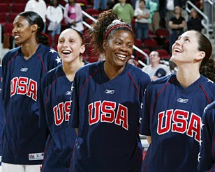 Lisa Leslie, Diana Taurasi, Cheryl Swoopes and Sue Bird. 