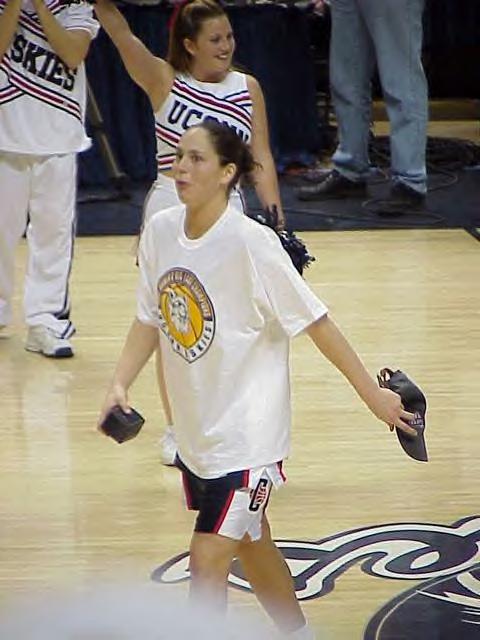 Sue Bird walking on the gym floor
