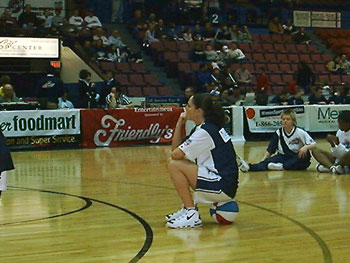 Sue sitting on the ball