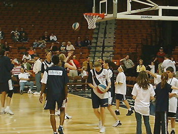 Sue and Teammates Practicing