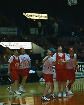 Girls Basketball during half time