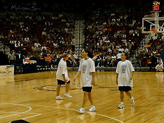 Sue during practice