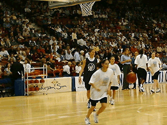 Sue during practice