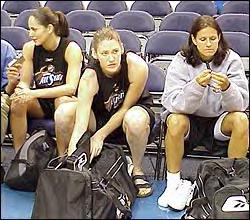 Sue Bird, Lauren Jackson and Ticha Penicheiro at the WNBA All Star Game