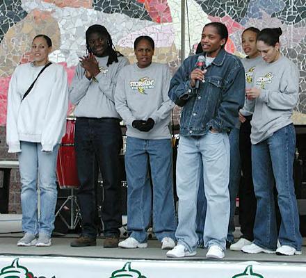 Sue Bird and her Storm Teammates at the Fan Fest