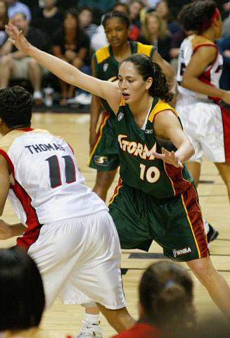 Sue Bird Guarding Stacy Thomas