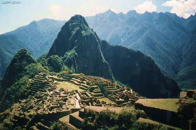 Machu Picchu. Mysterious city of incas. Here it. Lost in selva between the sky and ground 