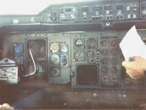 Cockpit of B767;flight to Europe '92