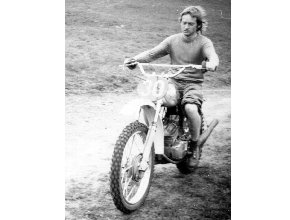 Riding a racing motorcycle, 16 years