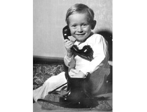 Making a phone call, 2 years old