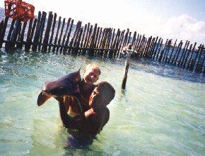 Holding a shark in Mexico, 11/95