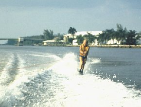 Waterskiing by Boca Raton, FL. 8/86