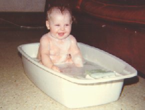 Laura taking a bath (6 months)