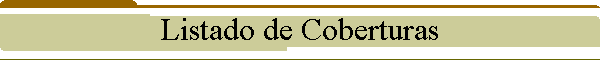 Listado de Coberturas