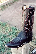 Black Boot w/12-inch Tops & 5-Rows Stitching