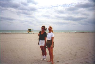 Tina and Nita at the beach in Miami