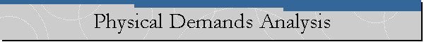 Physical Demands Analysis