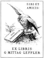 Magnuns G. Mittag-Lefflers Exlibris