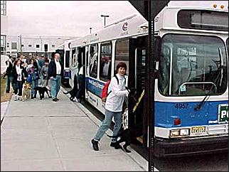 Boarding the busses