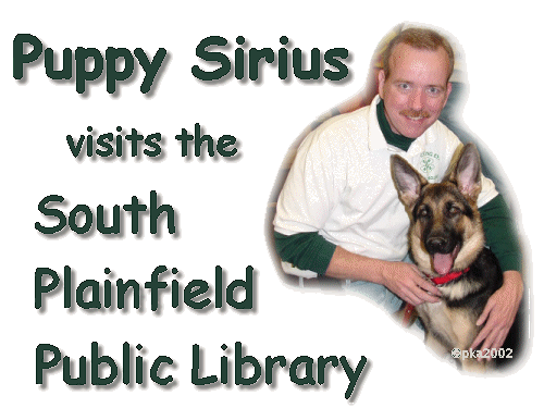 Puppy Sirius and Brian visit the
South Plainfield Public Library