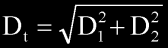 Dt = sqrt((D1*D1) + (D2*D2))