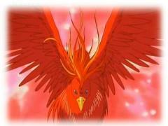 The red bird Suzaku appears before her