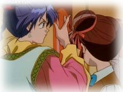 Nuriko and Miaka slap each other