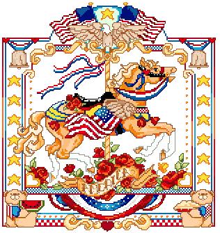 Dandy July Patriot Carousel Horse
