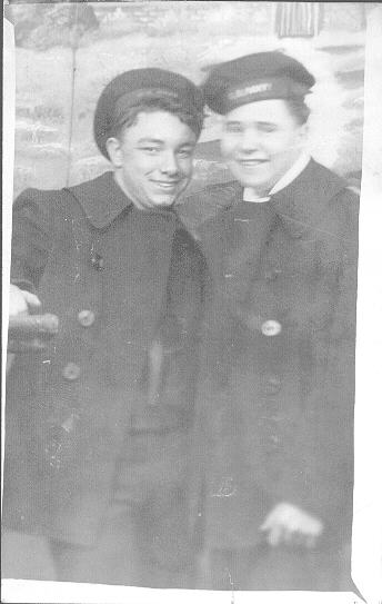 Frank Whittaker and Frank Cyphers in their Navy uniforms