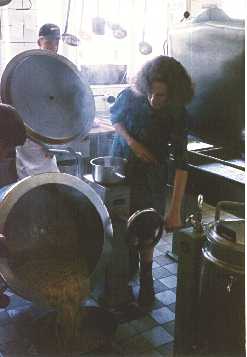 Cindy in the kitchen in Laxa