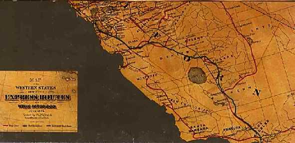 Map of Tulare County in the 1800's