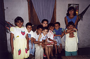 Mom and Children inside Our Lady of Suyapa House