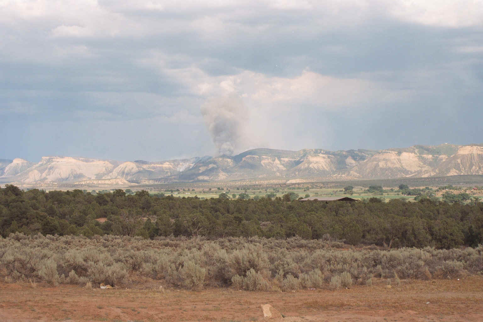 Here's a picture of The Mesa Verde Mountain's. (when they were on fire)  behind my house (south)